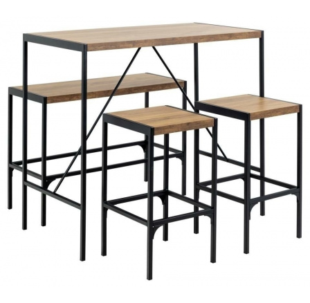 Sada Bahamas barový stôl a stoličky dub rustikálny