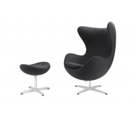 Kreslo Vajce s podnožkou kašmír 41 tmavosivá Premium