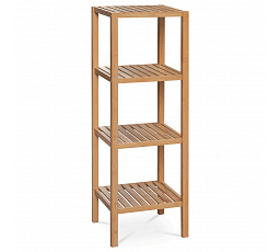 Regál, 4 police, masívny bambus, prírodný odtieň, nosnosť 12 kg