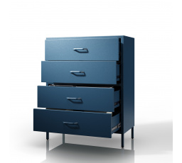 Komoda skrinka kovová modrá Moderná CARLA, 800 x 1015 x 400 mm