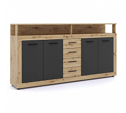 Komoda BLAGO 190 cm Dub Artisan/Čierna