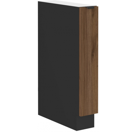 Dolná skrinka MONZA - 15 D CARGO BB, Čierna mat/Orech