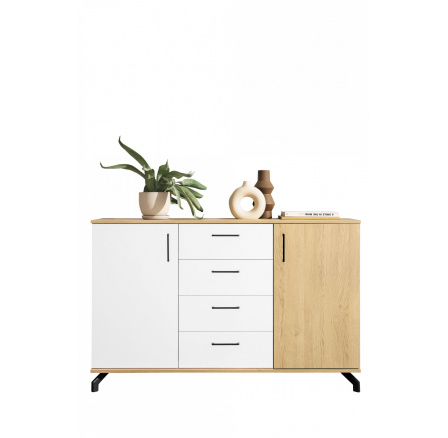 Komoda MADISON - MD9, dub biskvitový/biela Lux Komoda MADISON - MD9, dub biskvitový/biela Lux