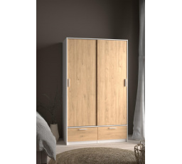 Šatní skriňa LINCOLN 2D2S, Biela/Jackson hickory
