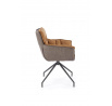 Jedálenská otočná stolička K523, Hnedá/Tmavo hnedá/Čierna