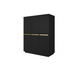Šatní skriňa Nicole, čierny mat / zlaté úchyty
