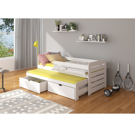 Manželská posteľ so zábranou TOMI 200x90 White