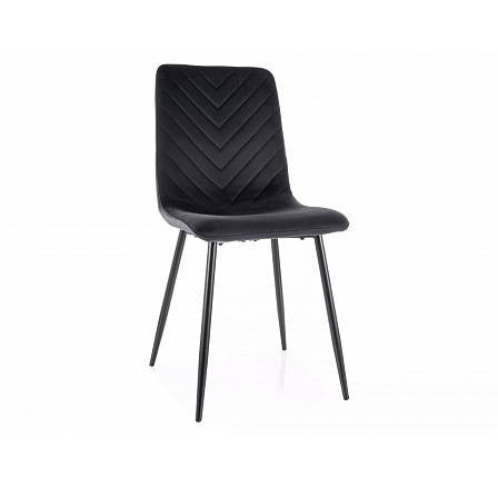 Jedálenská stolička DAREN VELVET, Čierny Bluvel 19/Čierna