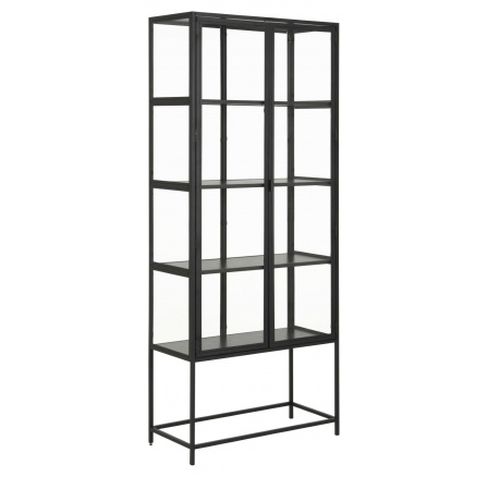 Seaford čierna vysoká vitrína