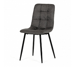 Stolička jedálenská, antracitová látka cowboy, nohy čierny kov