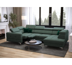 Rohová sedacia súprava TOSCANIA MAX I, relax s funkciou spania 170x350x185 cm - ľavá, olivová