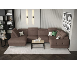 Rohová sedacia súprava MALIBU MAX II 180x350x182 cm - hnedá, pravá strana