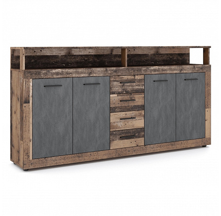 Komoda BLAGO 190 cm Tmavý Dub/Čierna