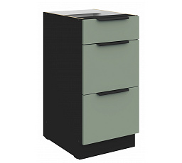 Dolní skříňka ARIA - 40 D 3S BB, Černá/Aquamarine
