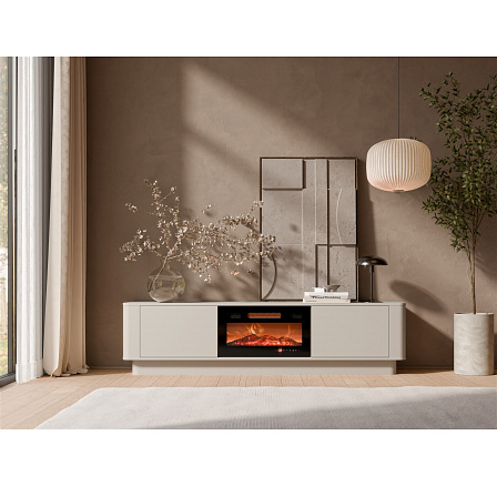 TV komoda MARCO 180 s elektrickým krbom, kašmír TV komoda MARCO 180 s elektrickým krbom, kašmír