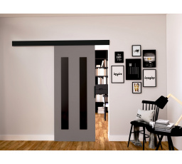 Posuvné dvere STANDART MIX H100, sivá/čierna