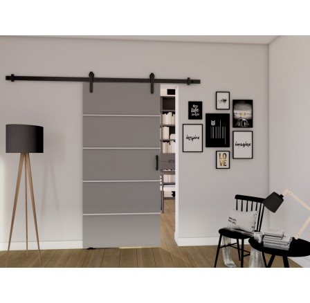 Posuvné dvere LOFT B90, sivá/čierna