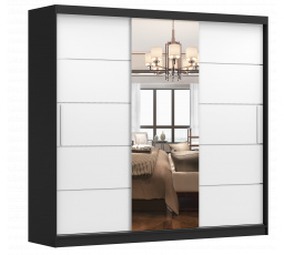 Šatníková skriňa MULTI 23, Čierna/Biela