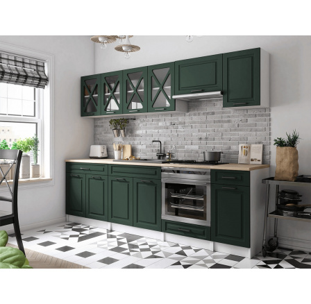 Kuchynská linka Gréta 260/260 tmavo zelená MAT