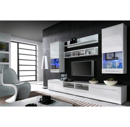 Obývacia stena LUNA - bielo-biela Obývacia stena LUNA - bielo-biela