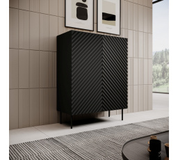 Komoda ONDA 2D, čierna/ dub artisan