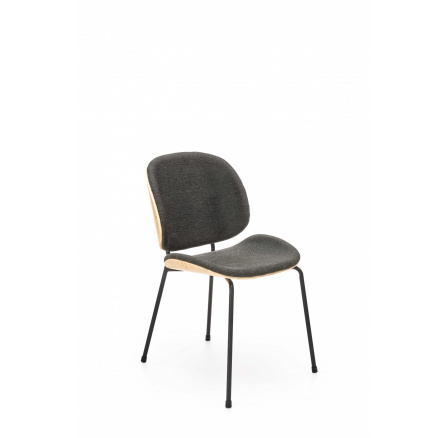 Jedálenská stolička K467, sivá/prírodná/čierna