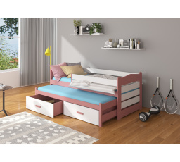 Manželská posteľ so zábradlím TIARRO 200x90 Pink+White