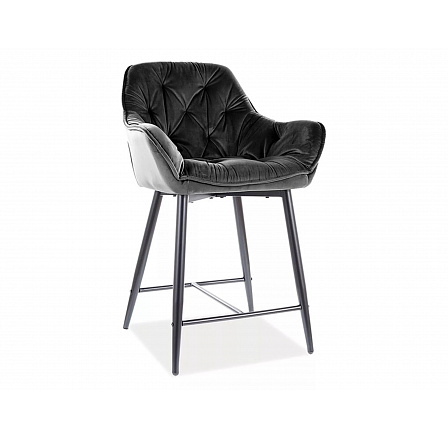Barová stolička CHERRY H-2, čierna Bluvel 19/čierna matná Barová stolička CHERRY H-2, čierna Bluvel 19/čierna matná