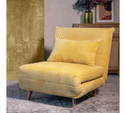 Sofa SOLACE 1-miestna, s funkciou spania manšestr horčicová 83x91x84 cm 871646