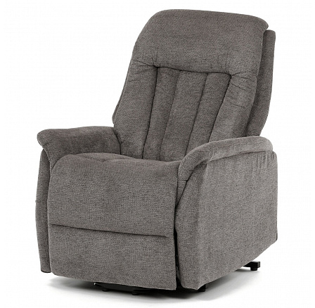 Polohovací křeslo, elektrické zabudované ovládání, šedá, látka, TV-Q8575 GREY2