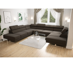 Rohová sedacia súprava EMPORIO MAX I 300X350X220 - hnedá, ľavá