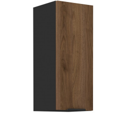 Horná skrinka MONZA - 30 G-72 1F, Čierna mat/Orech