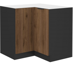 Dolná skrinka MONZA - 90x90 DN 2F BB, Čierna mat/Orech