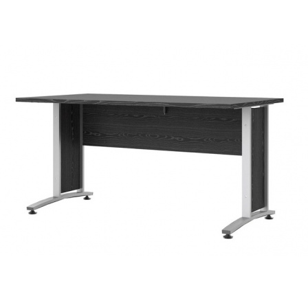 Písací stôl OFFICE 402/437, Čierna/Strieborná sivá