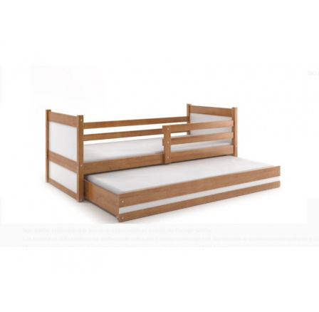 Posteľ z masívneho dreva pre 2 deti RICO 2 - jelša/biela
