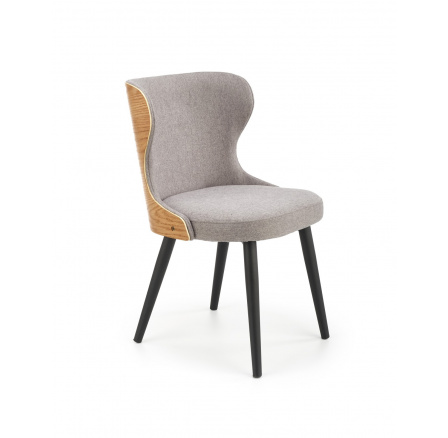 Jedálenská stolička K452, sivá/prírodný dub/čierna