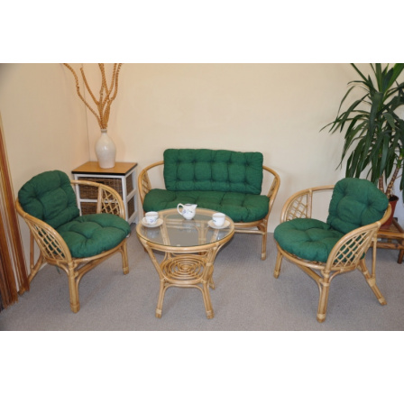 Vankúše pre súpravu Bahama veľké kompletné tmavozelené zvýraznenia