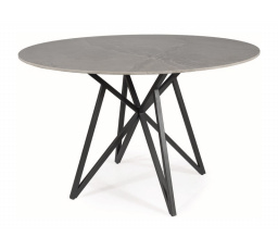 Jedálenský stôl MURANO 120 cm, efekt sivého mramoru/čierny mat