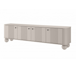 TV komoda Vesper 4D, kašmír / čierne úchyty