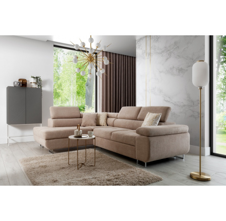 Moderná rohová pohovka Annabelle do obývačky Crown 2 béžová ľavá strana