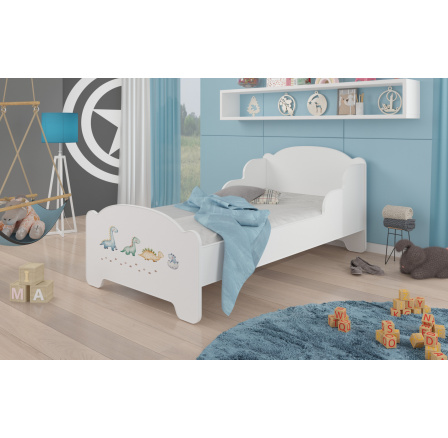 AMADIS DINOSAURS posteľ s matracom 160x80 biela