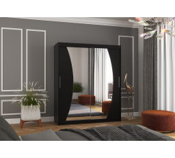 Posuvná skriňa so zrkadlom DOLORES 180 Čierna+Čierna