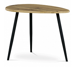 Konferenčný stôl, vrchná doska MDF, dekor divoký dub, čierny kov