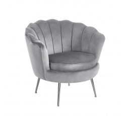 Kreslo velvet šedé /nohy zlaté/ LC-032-1