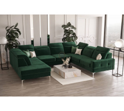 Rohová sedacia súprava MALIBU MAX I 260x350x220 cm - zelená, pravá strana