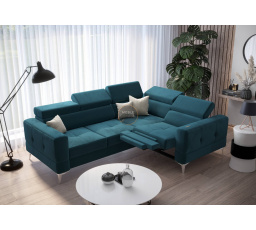 Rohová sedacia súprava TOSCANIA, relax s funkciou spania 185x250 - modrá, pravá