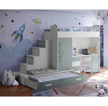 Vyvýšená posteľ PARADISE 5, Kašmír Mäta Lesk