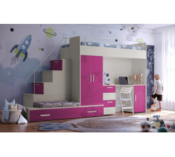 Vyvýšená posteľ PARADISE 5, Kašmír Ružová lesk