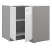 Dolní rohová skřínka BIANCA - 90 x 90 ND 2F BB, Šedá / Bílý lesk