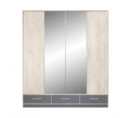 Šatníková skriňa ISKO - ISL1, dub/antracit